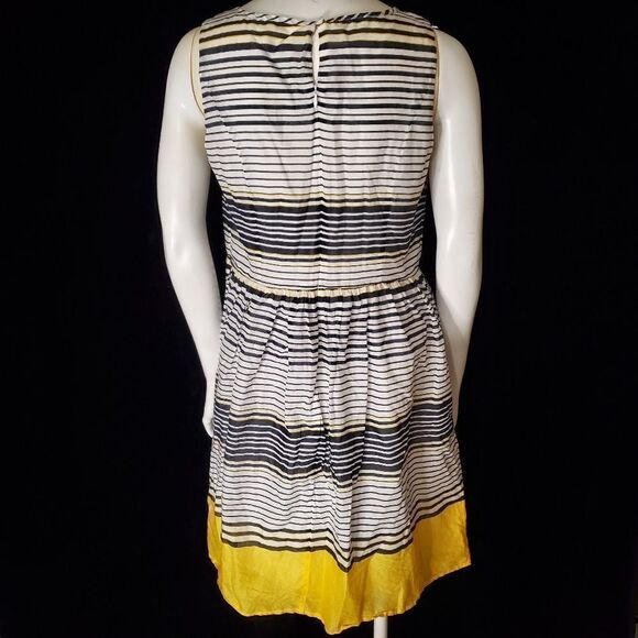 Talbots Yellow, Black, & White Striped Cotton Dress (8) - Picture 5 of 6